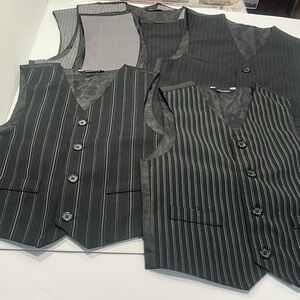 Lot of 7 Kids' Black Pinstripe Vest Set different sizes